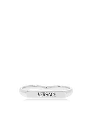 Versace★素敵！Silver Color l Logo Engraved Ring Versace Ring with engraved logo | Men's Jewelery | Vitkac